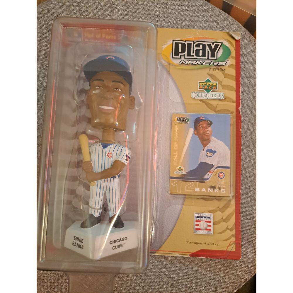 Ernie Banks Chicago Cubs MLB HOF Edition Upper Deck Play Makers Bobblehead